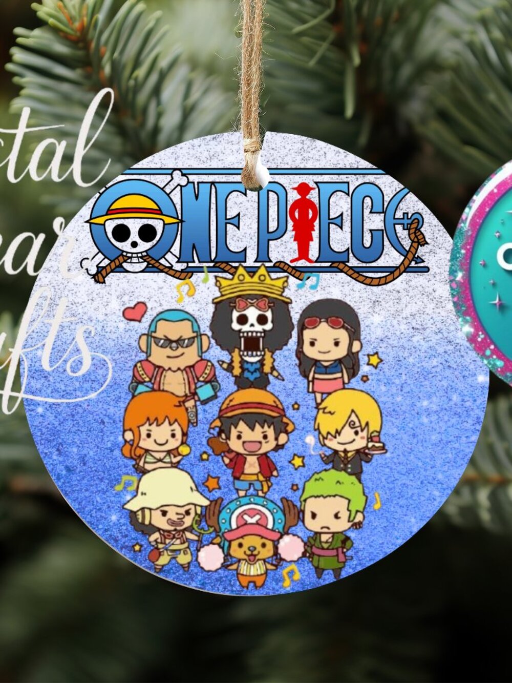 Chibi One Piece 3" Wood Ornament
